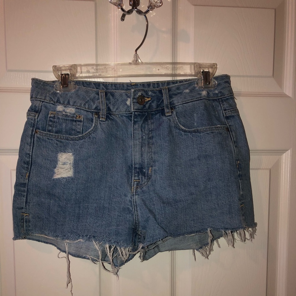 H&M high rise denim shorts